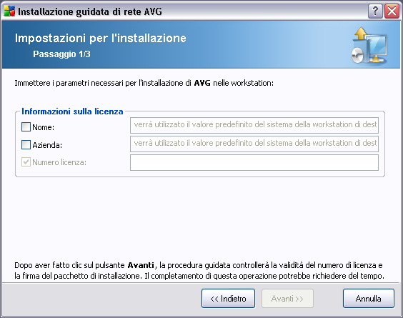 8.2.1. Configurações de instalação Preencha os valores solicitados. O campo Número de licença é obrigatório e deve ser preenchido.