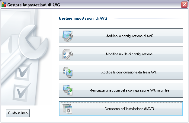 9. Gerenciador de Configurações do AVG Nota: : Esta ferramenta é uma parte da instalação do AVG!