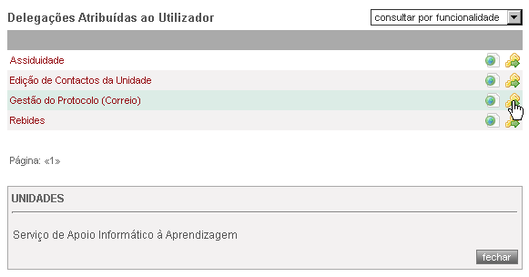 Comutando na lista das unidades a editar, o utilizador tem a possibilidade de editar cada uma delas separadamente.