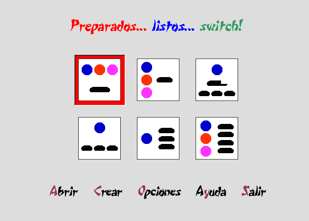 Preparados, listos... switch! Espanhol (atividades podem ser feitas em português) Descrição: Preparados, listos... switch!, utilizados diferentes conceitos para trabalhar em crianças com deficiências motoras múltiplas e profundas.