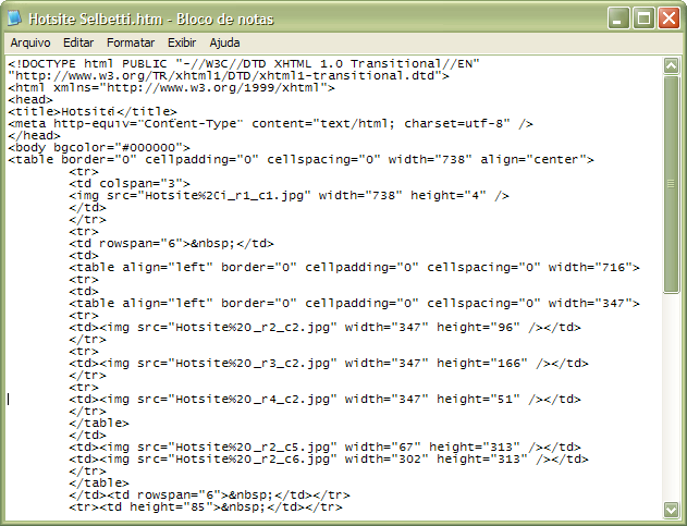 75 1.7 Editando a página HTML Ao exportar, o Fireworks gera uma série de código HTML desnecessário.