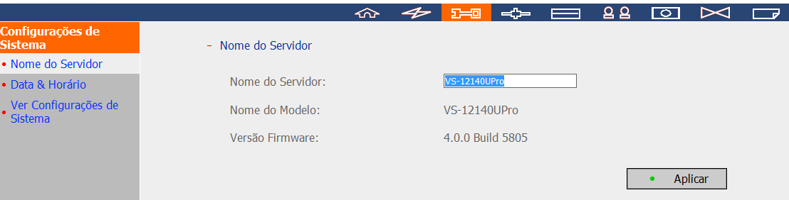 6.2 Configuraçõ es do Sistema Pode configurar as definições básicas do sistema, incluindo o nome do servidor, a data e a hora, bem como as definições do sistema. 6.2.1 Nome do Servidor Insira o nome do NVR.