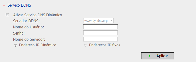 6.3.2 Serviço de DDNS (Nome de Domínio Dinâ mico) O serviço de DDNS permite que os utilizadores liguem directamente o NVR via o nome de um domínio.