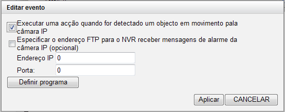 Nota: Certifique-se de que activou a acção nas definições do