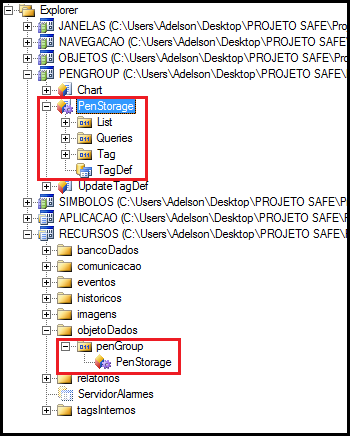 54 XObject: pode conter qualquer objeto não gráfico que seja executado no E3 Server, dentre eles está o driver de comunicação, servidor de dados e alarmes, banco de dados, fórmulas, configurador de