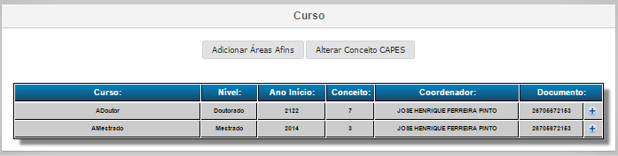 112 Fluxo Principal: 1. O ator clica em Cursos. 2. O sistema busca os cursos do programa. 3. O sistema exibe interface com os dados dos cursos (fig. UC42). Caso de uso se encerra.