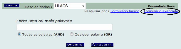 4.1.3 PubMed No campo Search PubMed For, digite o termo da pesquisa e depois clique em Search. Caso queira refazer a pesquisa clique em Clear e refaça o processo descrito acima. 4.1.4 Biblioteca Cochrane No campo Entre uma ou mais palavras, digite o termo da pesquisa e depois clique em Pesquisar.