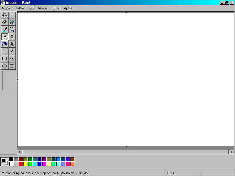 10 2.2 PAINT DO WINDOWS 98 O Paint é um aplicativo, fabricado pela Microsoft Corporation, incorporado ao sistema operacional Windows, usado para criação e edição de desenhos no formato Bitmap.