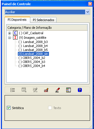 Carregue na tela Auxiliar a imagem sintética clicando na imagem sintética ( Ex.