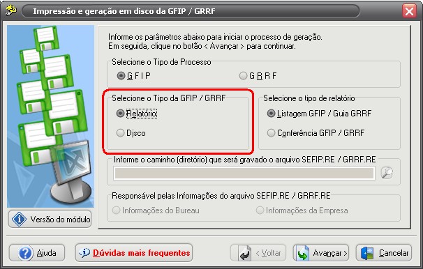 A seguir teremos a possibilidade de verificar o relatório de conferência da SEFIP.