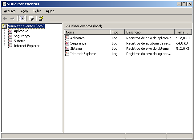 Visualizador de eventos do Windows Ferramenta do windows para verificar os log s dos softwares MicroSoft instalados no PC ou servidor É possível verificar log s de aplicativos, quando estes estão
