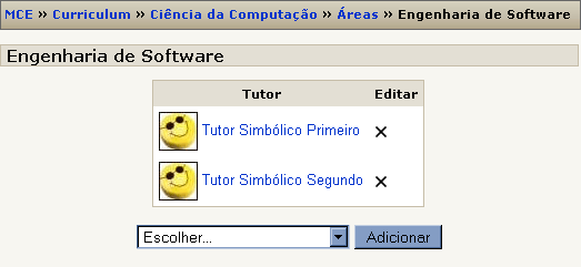 Figura 4.30: Dados de uma Área de Orientação para o Administrador 4.3. Módulo Dados Pessoais e de Formação O Módulo de Dados Pessoais e de Formação tem por objetivo armazenar outros tipos de informações não previstas pelo ambiente Moodle.