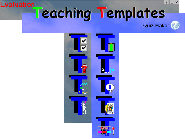 Capítulo II - Estado da Arte em Criação de Testes testes. II.2.2 - Teaching Templates Quiz Maker O TTQM 5 é um programa que tem diversos tipos de ferramentas para a criação de testes (ver Figura 5).