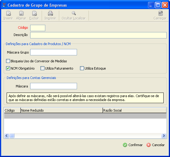 2 MENU CADASTROS Neste menu serão realizados todos os cadastros para o sistema funcionar corretamente, esta é a parte principal do sistema, pois se houverem erros nos cadastros poderá ocorrer