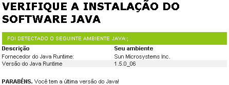 Instalação do Java (se necessária) Se você não