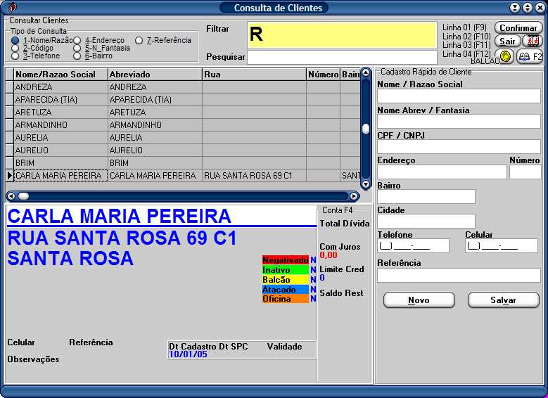 CONTROLE DE VENDAS F3 Atalhos Fundamentais: - F1 Iniciar venda ou entrar com o código do produto - F2 Consultar Clientes - F3 Consultar Produtos - F4 Efetuar Forma de Pagamento - F5 Cancelar toda a