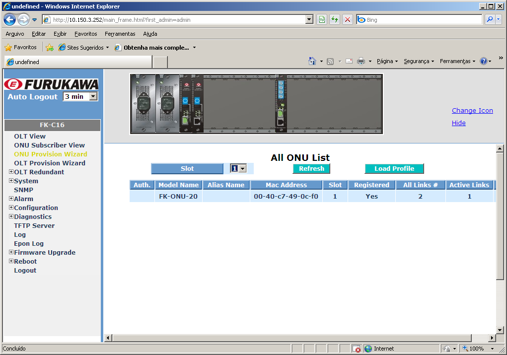 Configurando uma ONT/ONU na OLT