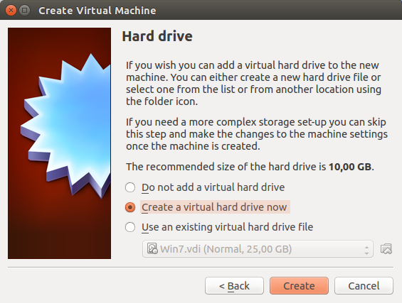 Utilizando uma interface gráfica (GUI) (5) Importante: o disco virtual é independente da máquina