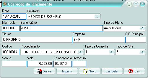 Feito isto aparecerá a seguinte tela: Esta tela acima contém os campos referentes a consulta realizada, todos os campos devem ser preenchidos, exceto o campo Senha.