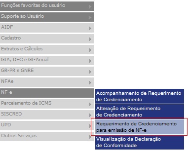 1) Acessar a AR.internet, através do Portal da SEFA (http://www.fazenda.pr.gov.br): 2) Acessar o serviço na AR.