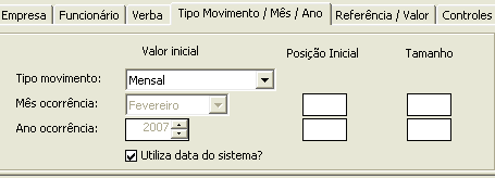 Valr inicial: quand arquiv a ser prcessad só tratar de uma verba, este camp deve ser preenchid cm códig da verba. Utilize ícne para selecinar a verba crrespndente.