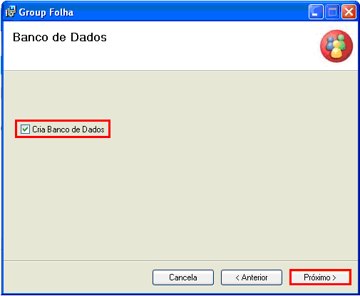 4- Para a máquina servidra, deve ser criad banc de dads. Assim marque a pçã de cria banc de dads. Clique em próxim.