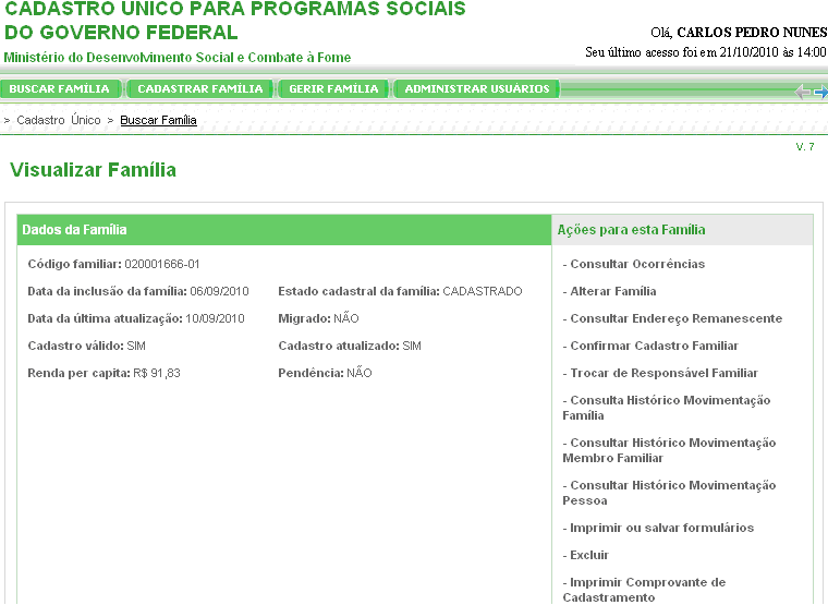 b) Escolher a pessoa na qual a consulta será feita, como mostra a figura