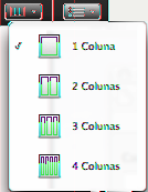 Utilize o menu instantâneo Colunas na barra de formatação para dividir rapidamente o texto em colunas.