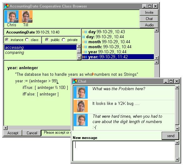 a b c Figura 7 Ferramenta Tukan a) Tarefas a serem realizadas, b) Chat entre os participantes, c) Espaço de trabalho