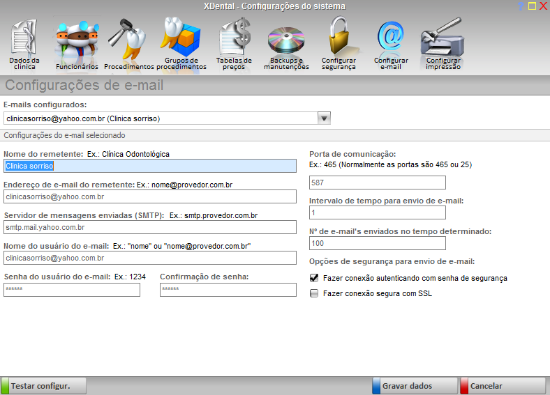 COMO CONFIGURAR UM E-MAIL? Atualmente nosso sistema consegue se comunicar com 3 provedores de e-mail que são eles: UOL, BOL E YAHOO.