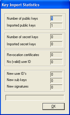 Passo 5: Para criptografar um arquivo, deve-se ter a chave pública do destinatário. Para isto, uma vez recebido o arquivo com a chave pública do destinatário, escolher Import.