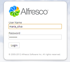 Convite para colaborar de um Site Para ter acesso ao sistema Alfresco, é necessário receber um convite do administrador por meio de um e-mail.