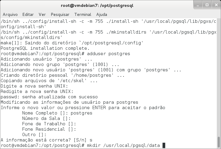 (5) Configurar o PostgreSQL Adicionar o "siprev123").