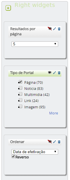 7. O filtro Tipo de Portal deve ficar visível para o visitante; 8.