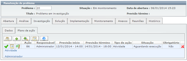 2.1.3.2 Subguia Plano de ação No plano de ação devem constar todas as ações que devem ser feitas de posse do conhecimento das causas do problema.