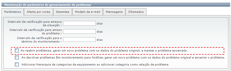 Existe a opção de reabertura de um problema Fechado, explicada no item a seguir. 2.1.6.3.3 Reabertura de Problemas Depois de encerrado, é possível reabrir um problema.