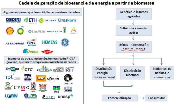 elos da cadeia, incluindo desde pesquisas em genética e insumos agrícolas até a distribuição de energia.