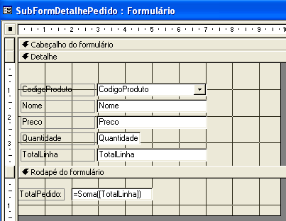 Dê o nome de SubFormularioDetalhePedido a este formulário e em seguida clique em concluir.