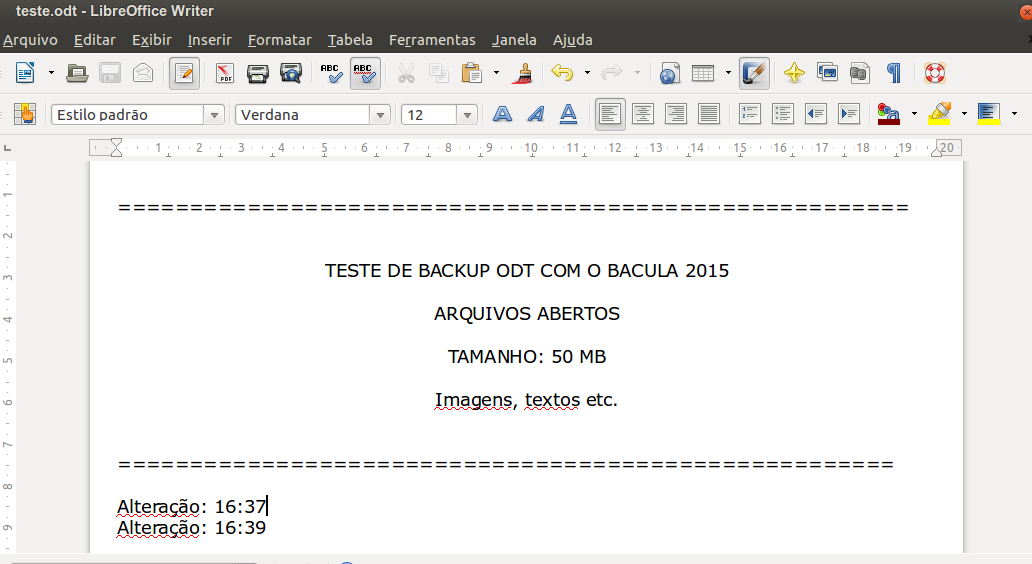 Espaço Aberto artigo Fiz um backup e mesmo com o arquivo aberto e tendo feito diversas alterações não houve mensagem de erro. Hora H!