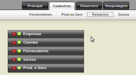 Esta funcionalidade gera os relatórios dos dados registrados no sistema, eles estão no modelo PDF.