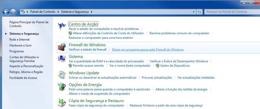 Uso Básico Configurar a Firewall do Windows (para Windows 7) Permite a partilha de ficheiros e impressoras e define a porta usada para transmissão SMB.