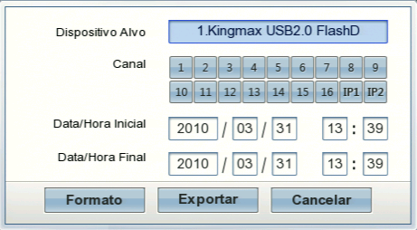 Instalação 25 Exportar os dados gravados Esta unidade pode copiar imagens gravadas no HDD incorporado para os dispositivos externos de gravação, manualmente. 1.