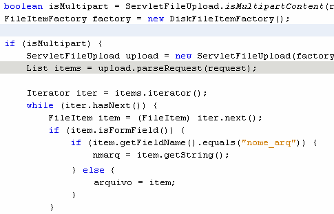 upload de arquivos. Ele também permite salvar arquivos em banco de dados, para isso é utilizado o método setdatabasestore para indicar que o arquivo será salvo em banco.