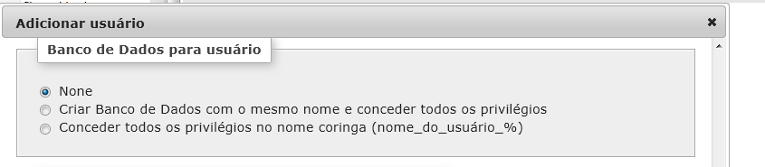 Figura 14 - Opções do menu EasyPHP/Privilégios 17 Ainda nessa página de privilégios clique em adicionar novo usuário, e crie um usuário com todos o privilégios ou com os privilégios de dados e