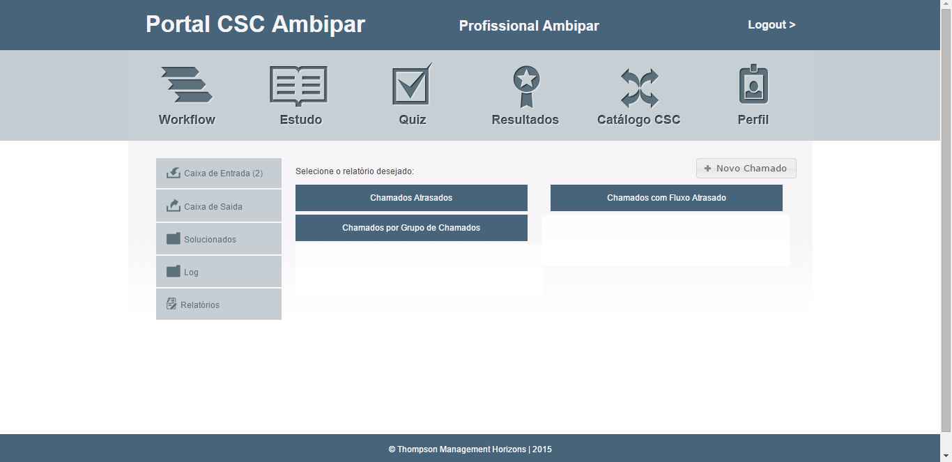 Workflow Relatórios Esta guia só está disponível para alguns Colaboradores.