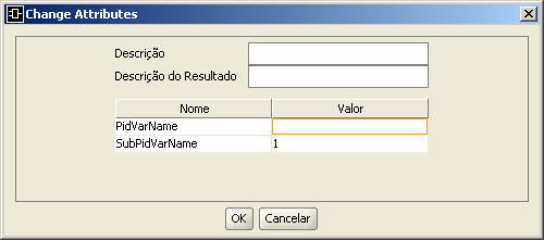 O Bloco Abrir Processo tem uma entrada normal. O Bloco Abrir Processo tem três saídas: a primeira saída é a saída normal, a segunda é a saída vazia e a terceira a saída de erro.