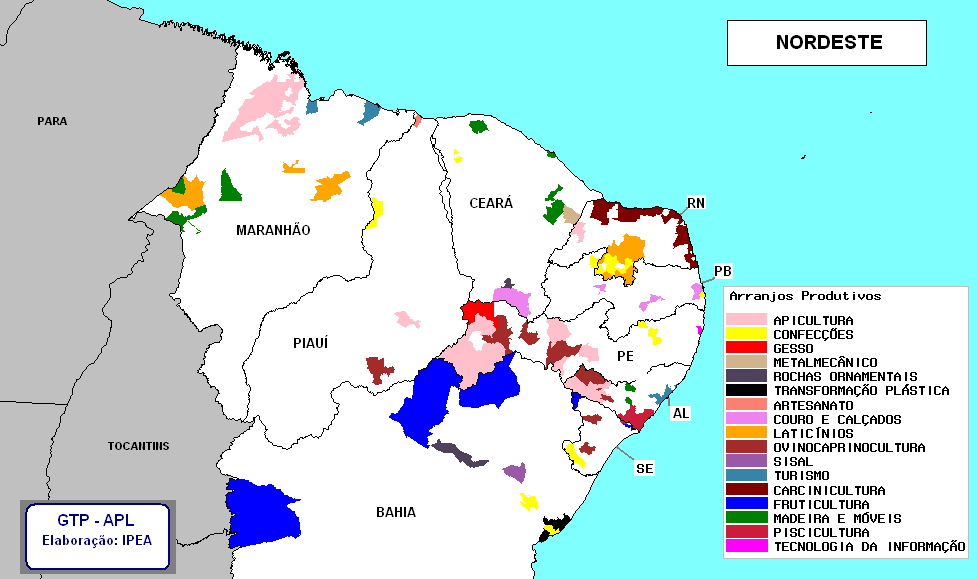 4. Articulação dos APL de Pernambuco e os Institutos Federais de Ensino De acordo com o Mapa da APL no Nordeste brasileiro, foram identificados os principais APL do estado de Pernambuco e as