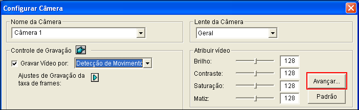 2.5 Acesso ao Painel de Controle dos Dispositivos GV-IP Agora você pode acessar o painel de controle das Câmeras GV-IP pela página Camera Configure (Configurar Câmera).