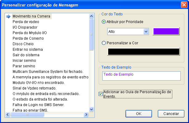 5.1.2 Configurando o guia de eventos personalizados Com o VSM V8.