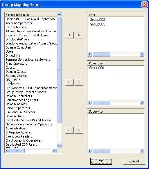 2. Em Source Database (Banco de dados de origem), selecione o Active Directory para habilitar a função. 3. Para se conectar ao servidor com o Active Directory (Diretorio Ativo): A.